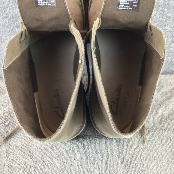 Clarks Bushacre Desert Distressed Chukka Boots Mens Sz 12M Greige - Picture 4 of 11